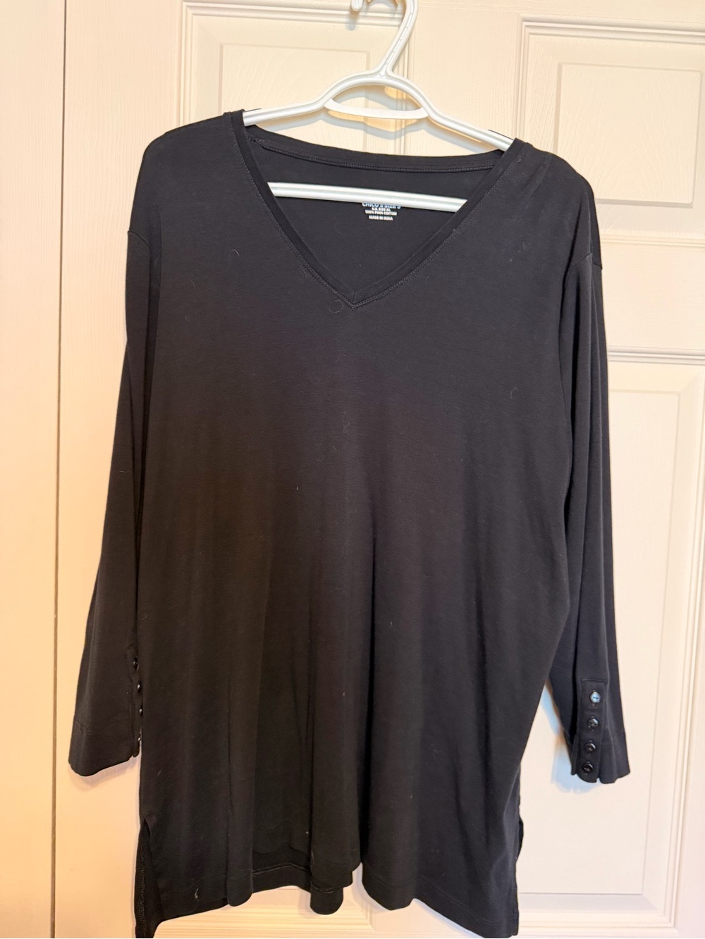 Chico's Black V-Neck Long Sleeve Tunic. X-Large (Chico’s size 3)